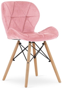 Krzesło tapicerowane VASTO WOOD PINK VELVET
