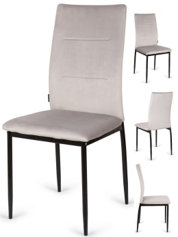 Krzesła tapicerowane Zestaw 4 VALVA DUO VELVET GREY
