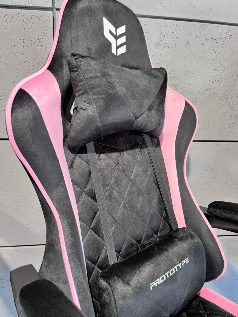 Fotel obrotowy gamingowy XL POKER PRO PINK ALCANTARA