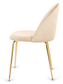 Krzesło tapicerowane CAMILA BEIGE VELVET GOLD
