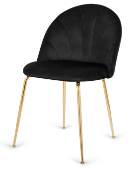 Krzesło tapicerowane CAMILA BLACK VELVET GOLD