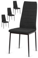 Krzesła tapicerowane zestaw 4 VALVA LINE FABRIC BLACK