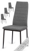 Krzesła tapicerowane zestaw 4 VALVA LINE FABRIC GREY