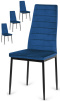 Krzesło tapicerowane zestaw 4 VALVA LINE VELVET BLUE
