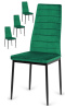 Krzesła tapicerowane zestaw 4 VALVA LINE VELVET GREEN