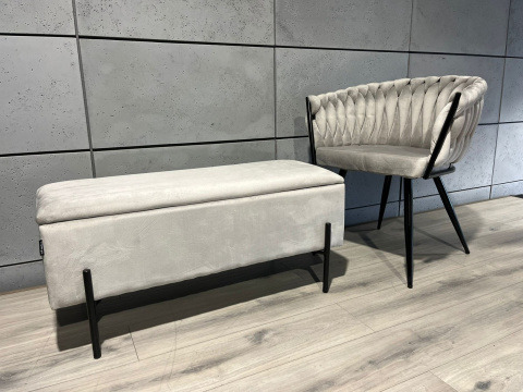 PUFA kufer Lugano LUZZI GREY VELVET 95 PUFA kufer Lugano LUZZI GREY VELVET 95