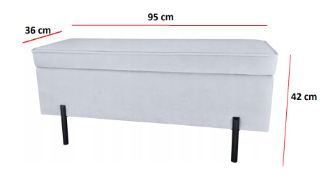 PUFA kufer Lugano LUZZI GREY VELVET 95 PUFA kufer Lugano LUZZI GREY VELVET 95