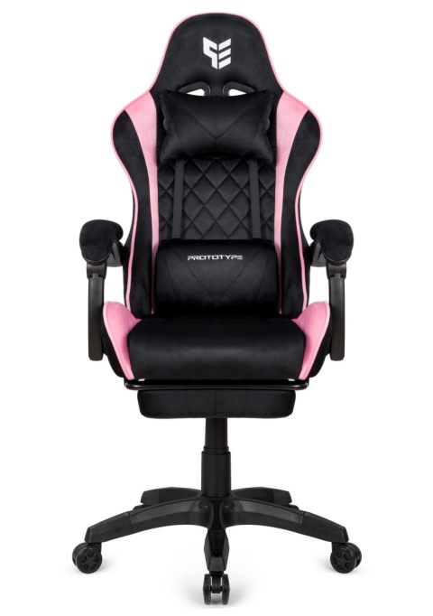 Fotel obrotowy gamingowy XL POKER PRO PINK ALCANTARA