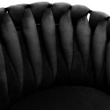 Krzesło plecione Lugano fotel TRECCIA BLACK VELVET SMOKE