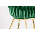 Krzesło plecione Lugano fotel TRECCIA GREEN VELVET GOLD