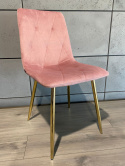 Krzesło tapicerowane BORGO VELVET PINK GOLD