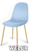 Krzesło tapicerowane GIULIA SKY BLUE VELVET GOLD-II-GATUNEK