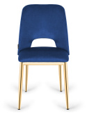 Krzesło tapicerowane GOTI BLUE VELVET GOLD