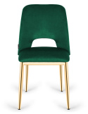 Krzesło tapicerowane GOTI GREEN VELVET GOLD