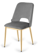 Krzesło tapicerowane GOTI GREY VELVET GOLD