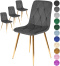 Krzesła tapicerowane BORGO VELVET GOLD zestaw 4 sztuk kolory do wyboru