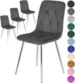 Krzesła tapicerowane BORGO VELVET SILVER zestaw 4 sztuk kolory do wyboru