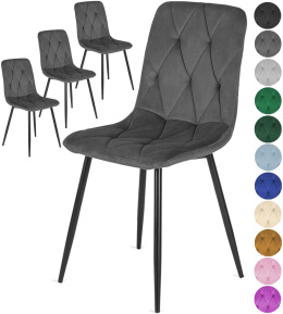 Krzesła tapicerowane BORGO VELVET zestaw 4 sztuk kolory do wyboru