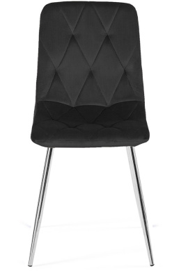 Krzesło tapicerowane BORGO VELVET BLACK SILVER