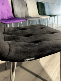 Krzesło tapicerowane BORGO VELVET BLACK SILVER