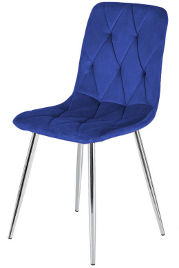 Krzesło tapicerowane BORGO VELVET BLUE SILVER