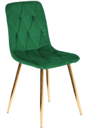 Krzesło tapicerowane BORGO VELVET GREEN GOLD
