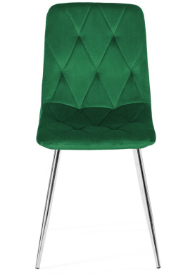 Krzesło tapicerowane BORGO VELVET GREEN SILVER