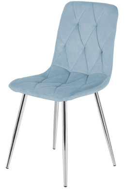 Krzesło tapicerowane BORGO VELVET LIGHT BLUE SILVER