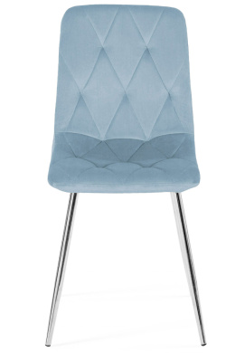 Krzesło tapicerowane BORGO VELVET LIGHT BLUE SILVER