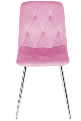 Krzesło tapicerowane BORGO VELVET PINK SILVER