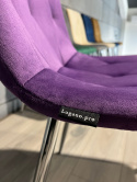 Krzesło tapicerowane BORGO VELVET PURPLE SILVER