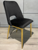Krzesło tapicerowane GOTI BLACK VELVET GOLD
