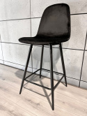 Krzesło barowe AVA BLACK VELVET hoker BAR OUTLET