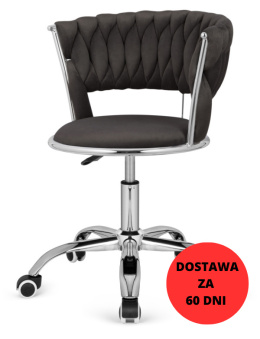 Krzesło obrotowe warkocz TRECCIA OFFICE BLACK VELVET