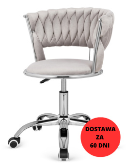 Krzesło obrotowe warkocz TRECCIA OFFICE GREY VELVET