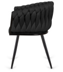 Krzesło plecione Lugano fotel TRECCIA BLACK VELVET SMOKE OUTLET