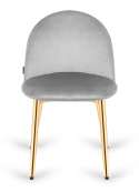 Krzesło tapicerowane GLORIA LIGHT GREY VELVET GOLD OUTLET