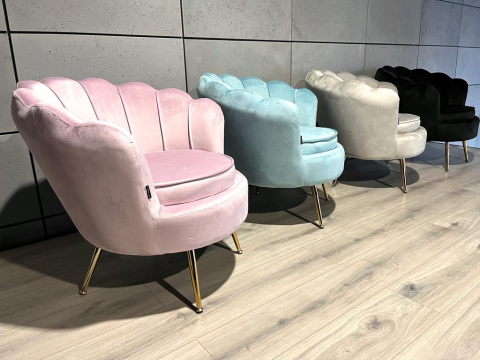 Krzesło Fotel Muszla Lugano DONNA VELVET PURPLE Krzesło Fotel Muszla Lugano DONNA VELVET PURPLE