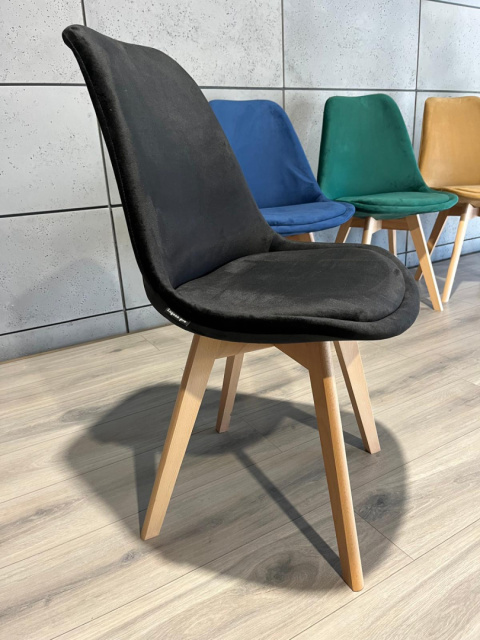 Krzesło skandynawskie MONZA GRANDE BLACK VELVET Krzesło skandynawskie MONZA GRANDE BLACK VELVET