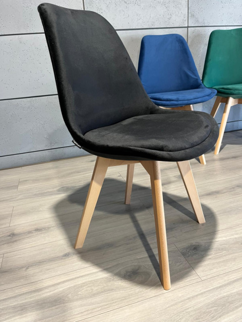 Krzesło skandynawskie MONZA GRANDE BLACK VELVET Krzesło skandynawskie MONZA GRANDE BLACK VELVET
