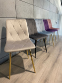 Krzesło tapicerowane BORGO VELVET LIGHT GREY GOLD II GATUNEK