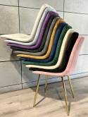 Krzesło tapicerowane BORGO VELVET LIGHT GREY GOLD II GATUNEK