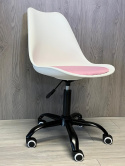 Krzesło obrotowe MONZA OFFICE WHITE + PINK FABRIC II SMOKE