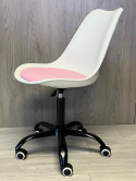 Krzesło obrotowe MONZA OFFICE WHITE + PINK FABRIC II SMOKE