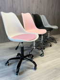 Krzesło obrotowe MONZA OFFICE WHITE + PINK FABRIC II SMOKE