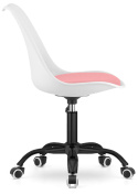 Krzesło obrotowe MONZA OFFICE WHITE + PINK FABRIC II SMOKE