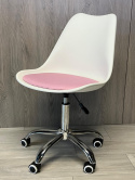 Krzesło obrotowe MONZA OFFICE WHITE + PINK FABRIC II