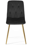 Krzesło tapicerowane BORGO VELVET BLACK GOLD II GATUNEK