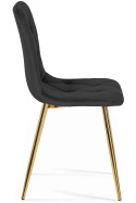 Krzesło tapicerowane BORGO VELVET BLACK GOLD II GATUNEK