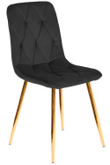 Krzesło tapicerowane BORGO VELVET BLACK GOLD II GATUNEK